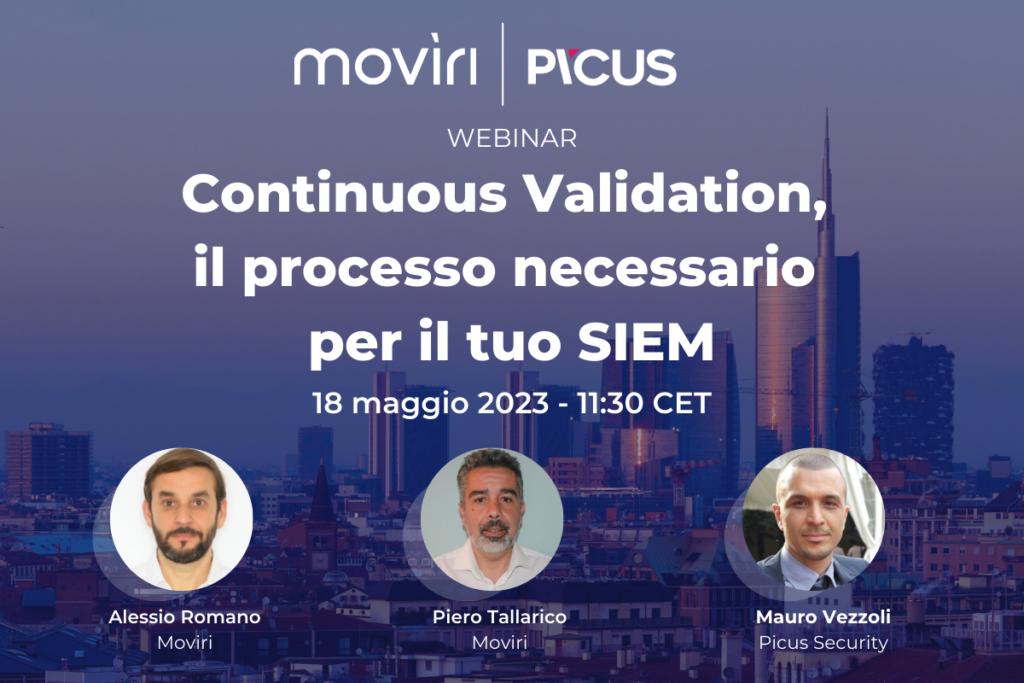 Moviri Picus Security webinar on BAS and SIEM